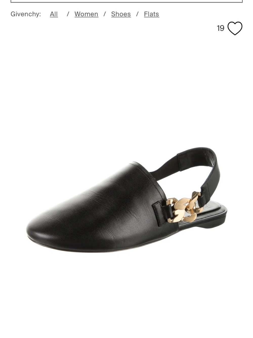 Givenchy Leather Chain Link Accent Mules